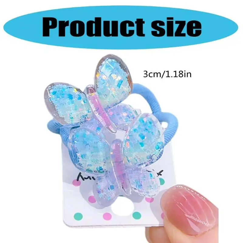 652F 1Pair Butterfly Tóc sợi dây tóc ngọt ngào Kids Kids Người giữ bím tóc phụ kiện