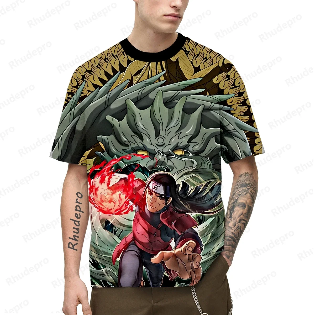 Anime Men\'s T-shirt Naruto 3D Printed Short Sleeve Anime Uzumaki Naruto T-shirt Clothing Fashion Boys Short Sleeve Streetwear