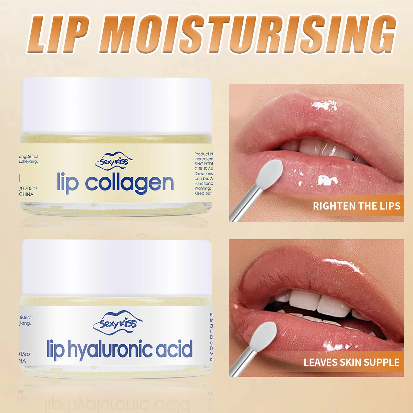 Hyaluronic acid collagen Sleep lip mask 20g deep hydration lasting moisturizing exfoliation day and night can be given as a gift