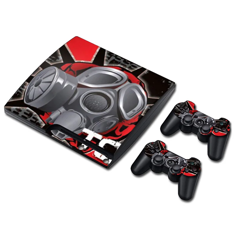غطاء جلد فينيل لـ PS3 النحيف من الفينيل ملصق وحدة تحكم وصائق لعبة جديدة