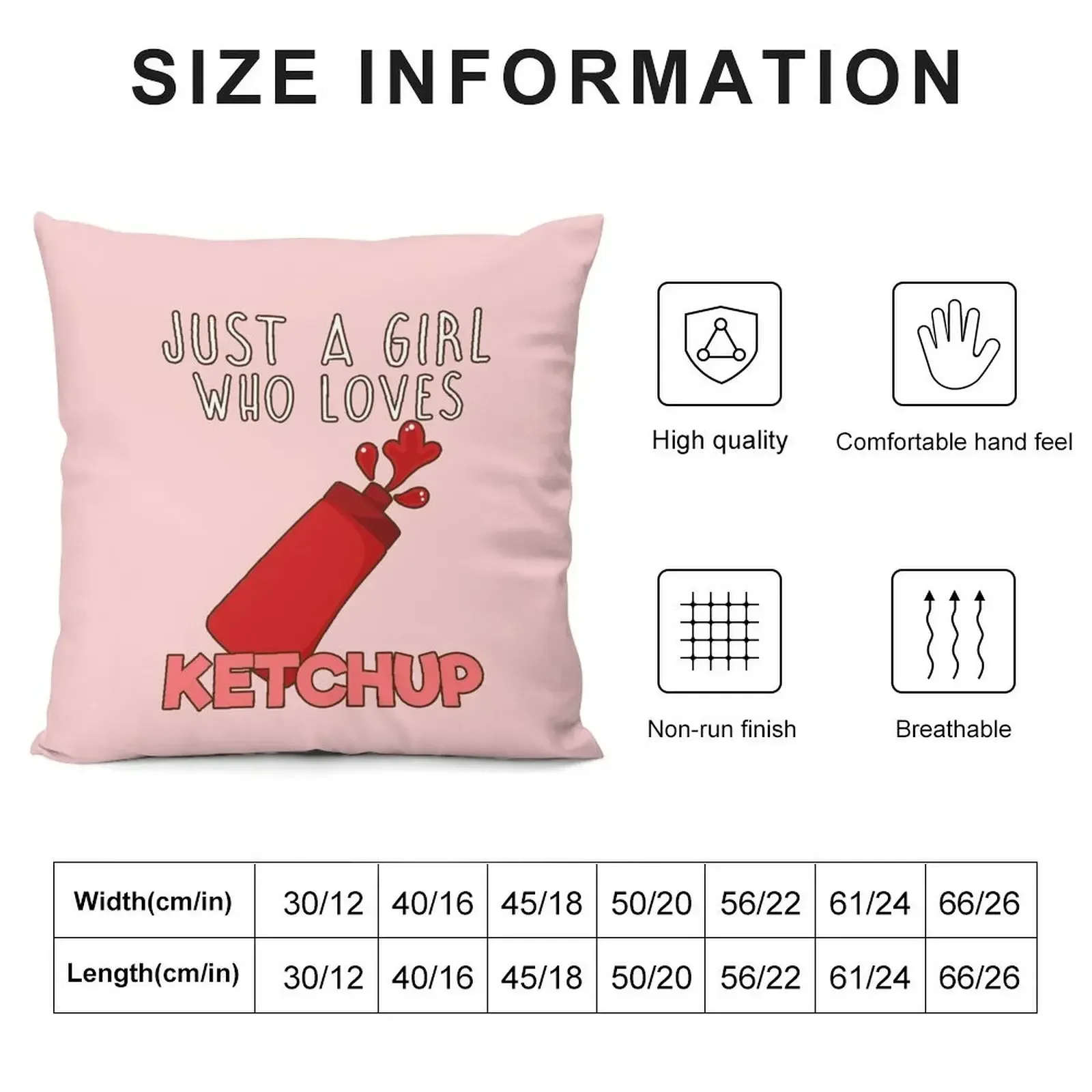 Just A Girl Who Loves Ketchup. Throw Pillow Luxury Pillow Case Sofas Covers Throw Pillow Covers