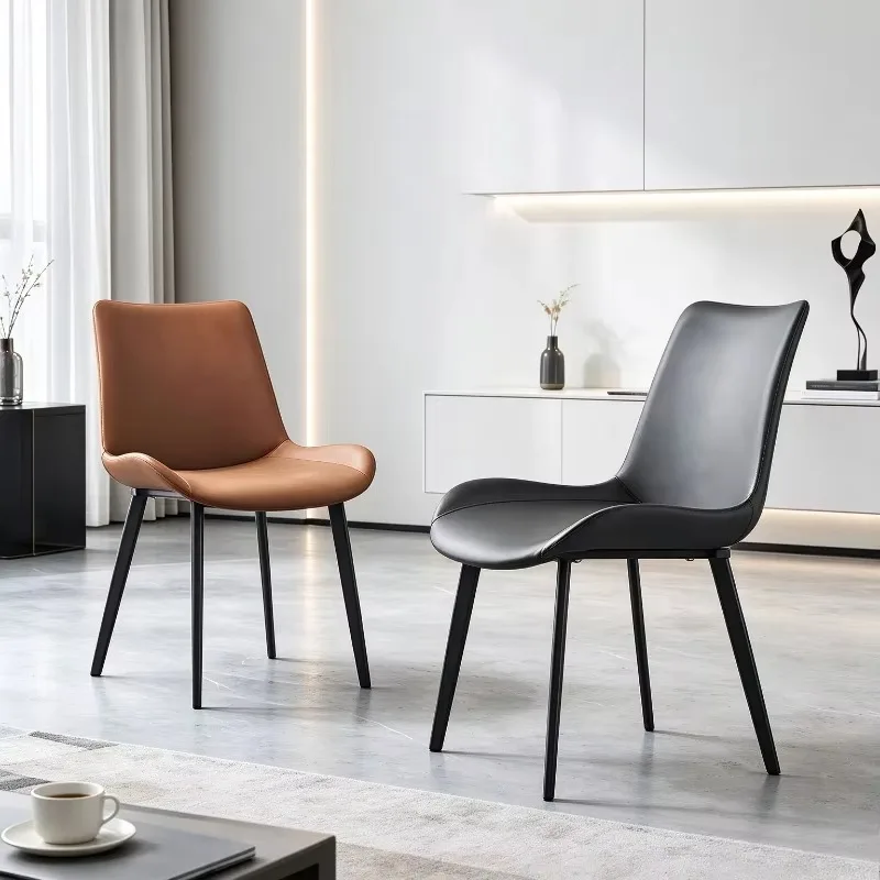 Italian Style Metal Dining Seat WearResistant Modern Home Kitchen Chair Sturdy Accent High-Density Foam Comfortable Office Stool