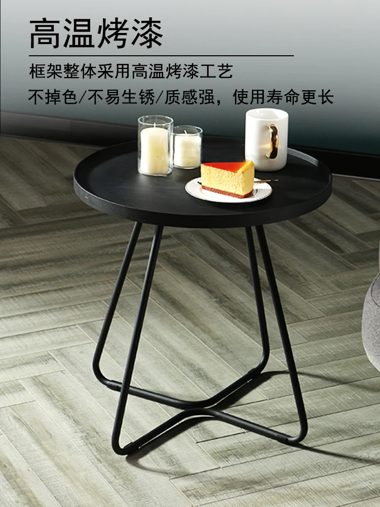Simple Sofa Side Table Light Luxury Corner Tables Small Round Table European Style Mini Table Bedside Tables Side  Mesa Narrow