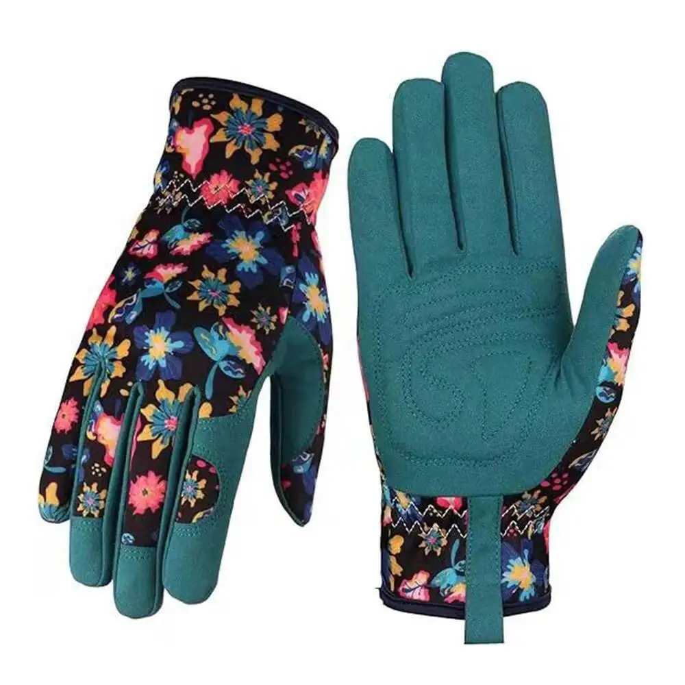 

Женские садовые перчатки с принтом, устойчивые к шипам, рабочие дышащие садовые перчатки, защитные варежки для прополки и обрезки