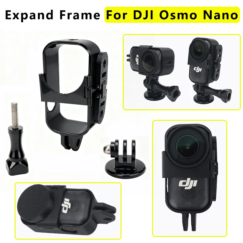 For DJI Osmo Nano Thumb Camera Lens Cover Horizontal Vertical Shoot Expand Frame NANO Two Claws 1/4 Screw Hole Adapter Accessory
