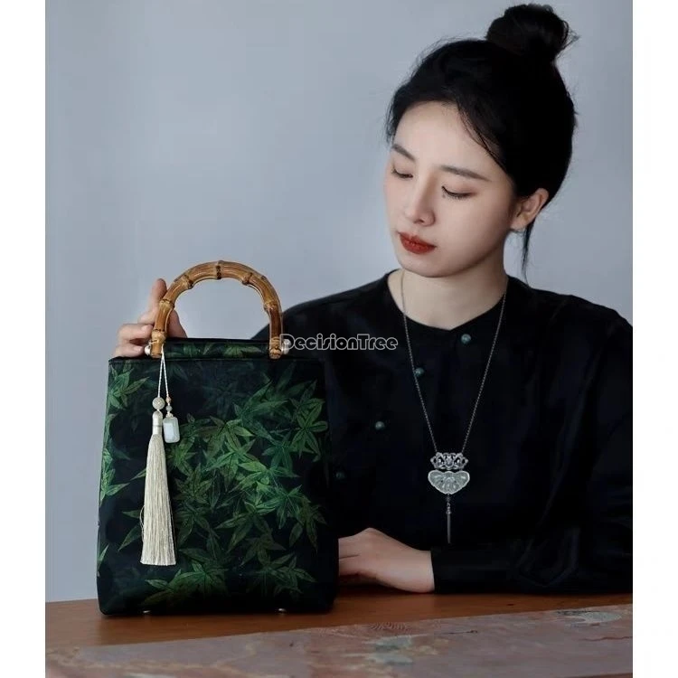 2025 baru clutch Cina cheongsam bambu tas tangan baru gaya Cina kuno hanfu wanita elegan rumbai tas aksesoris b35