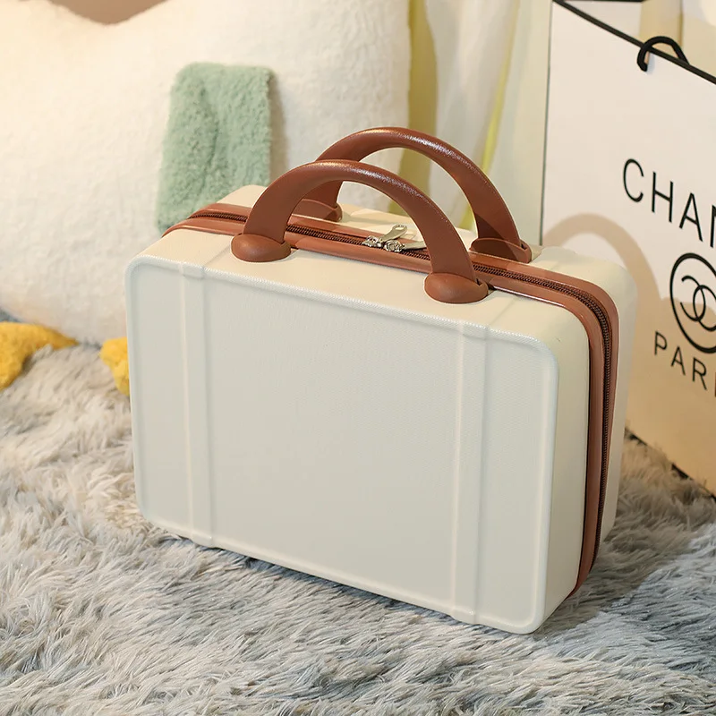 Hand Suitcase Female Gift Box, Gift Storage Case 14 Inch Makeup Case Travel Wedding Case Mini Suitcases