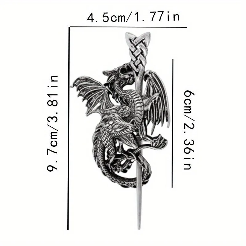 1PC Punk-Stil Vintage Viking Flying Dragon Legierung Haarnadel Musik Festival Party Rollenspiel Modische personalisierte Kopfbedeckung – Detail 9