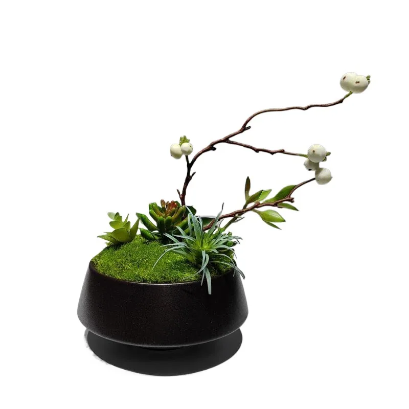 Chinese simulation flower art green plant moss hotel dining table living room coffee table front desk potted plant landscaping