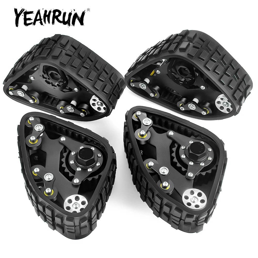 

YEAHRUN 2/4Pcs Snow Tires Tracks Wheel Sandmobile Conversion for Axial SCX10 TRX-4 1/10 RC Crawler Car Truck Replacement Parts