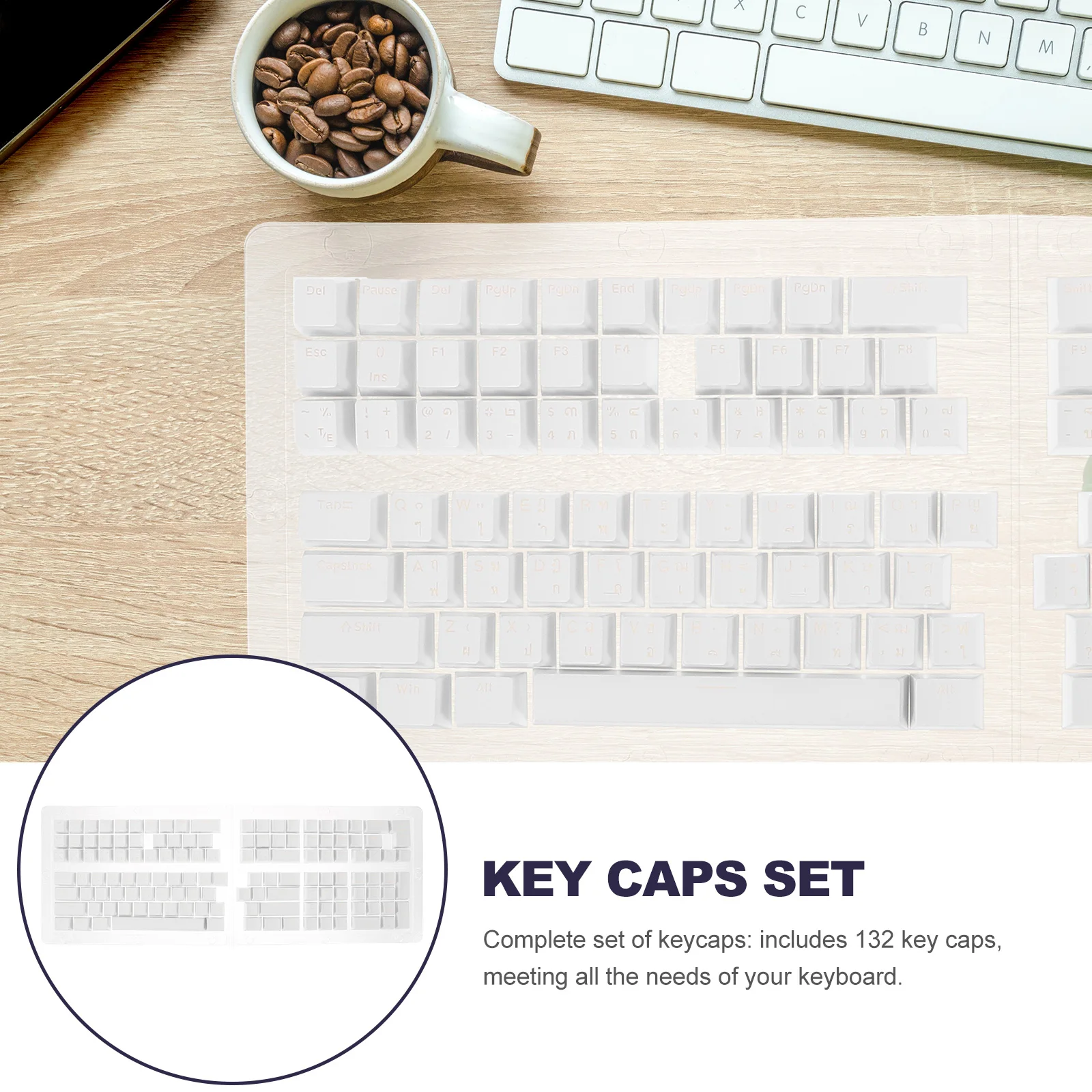 

129 Keys Thai Keycaps Dual Compatible 61 62 68 84 87 104 108 Keys Gaming Mechanical Keyboard Accessories