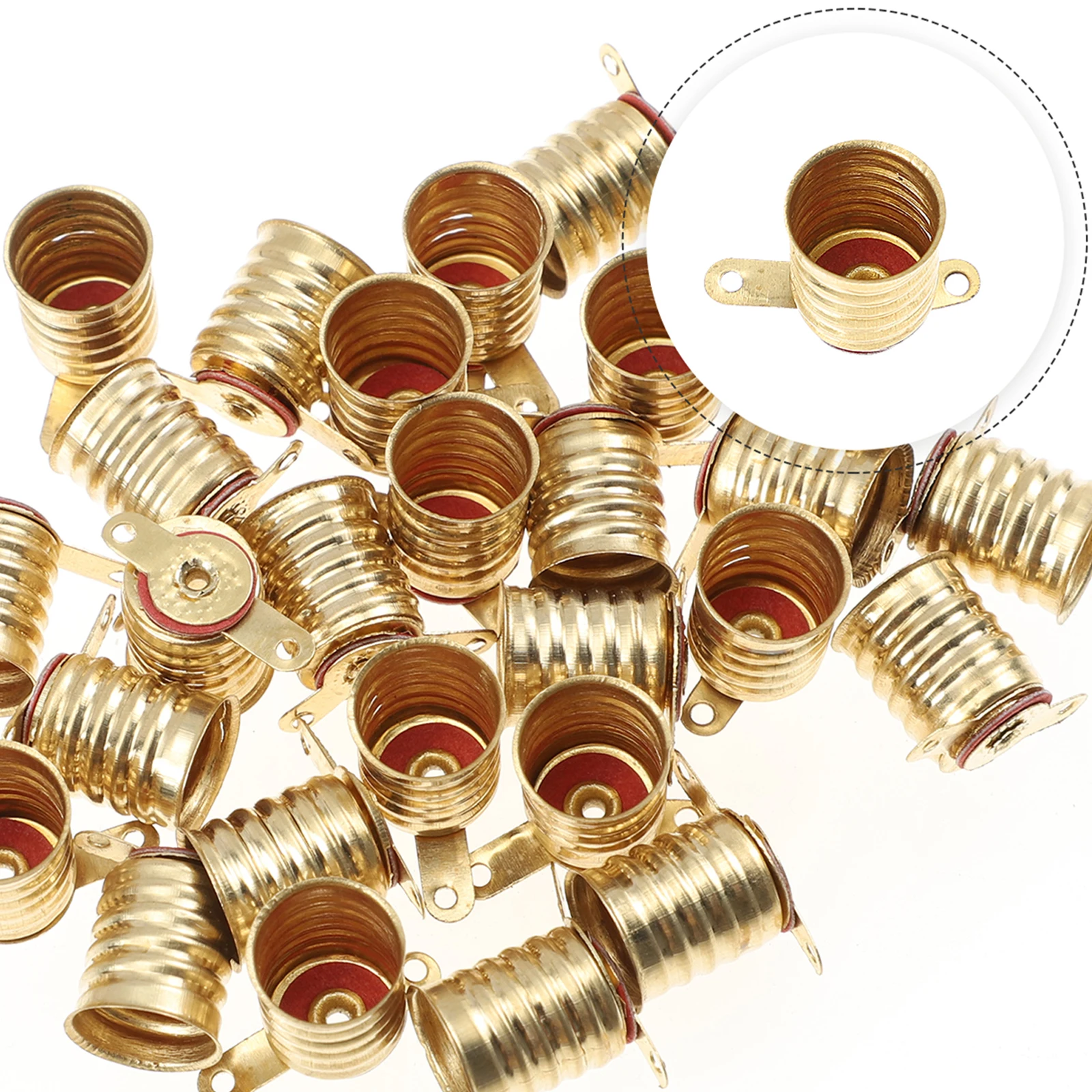 

25 Pcs Lamp Base Mini Bulbs Bronze Screw Holder Bracket for School Experiment Electrical Test Accessories