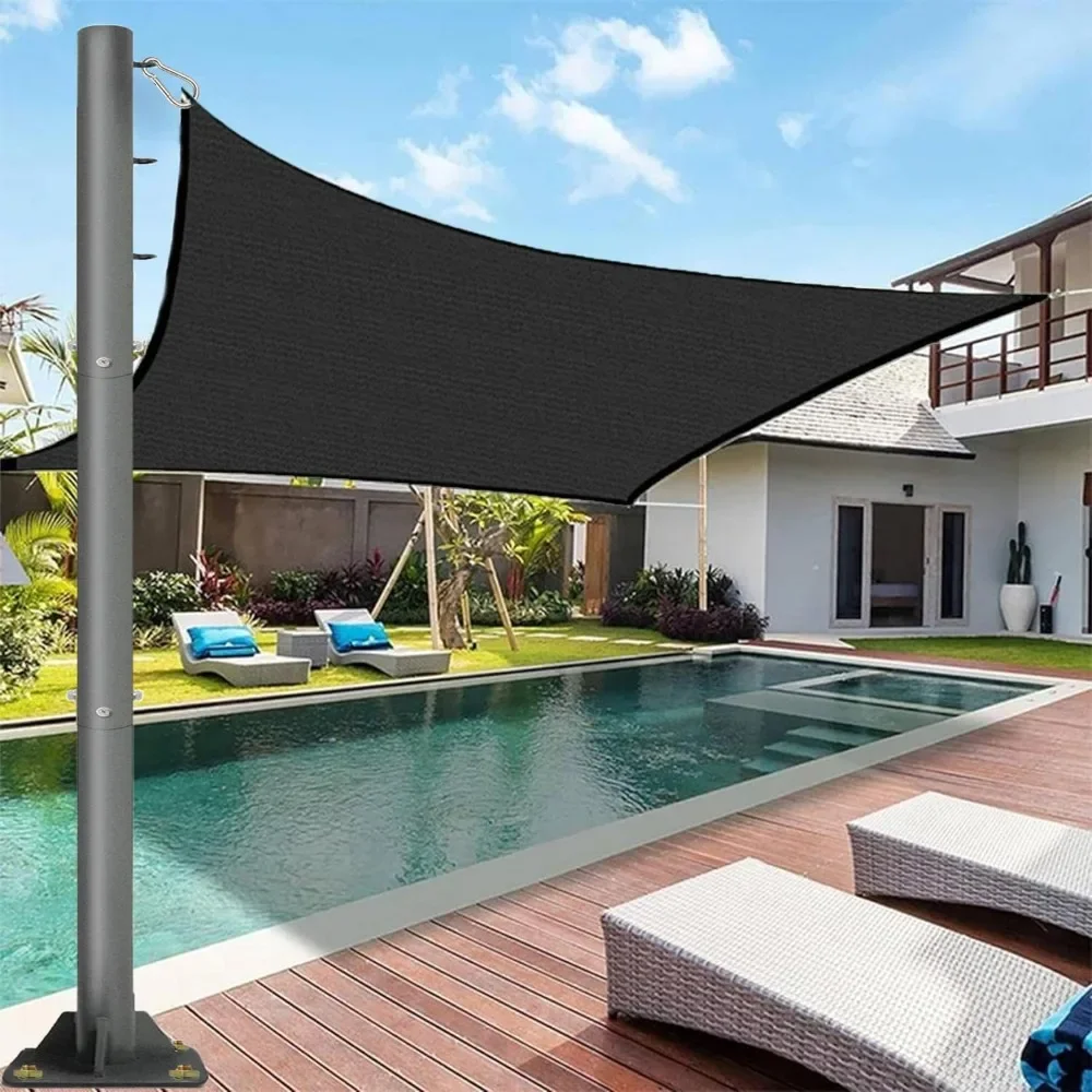 

Sun Shade Sail Pole 10ft - 1 Pack 3" Diameter Outdoor Sunshade Sail Post Support Awning Canopy Heavy Duty Metal Pole Kit