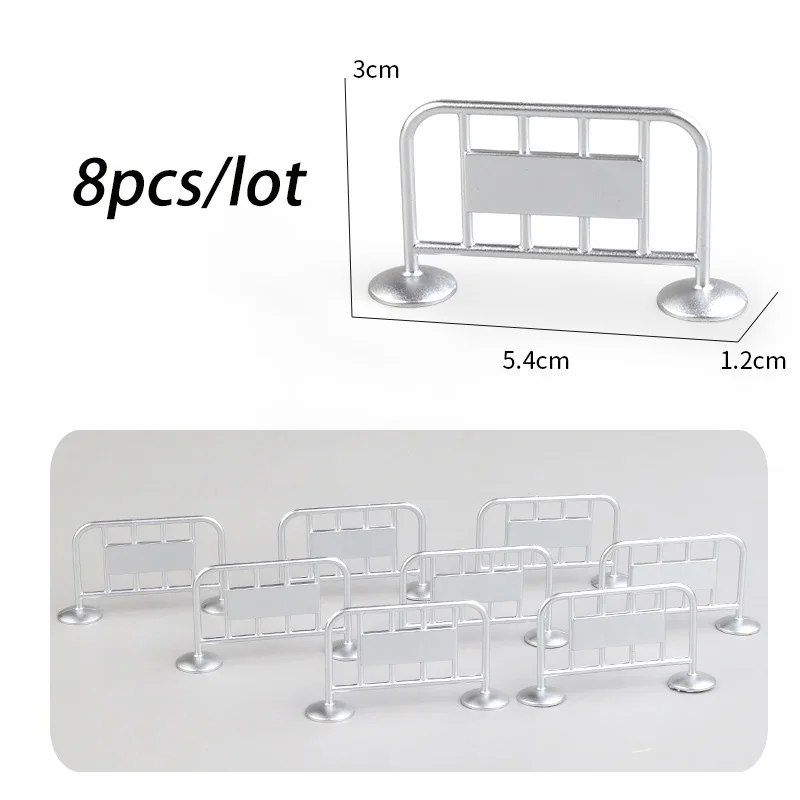مصغرة محاكاة المرور وقوف السيارات لافتة نموذج أطقم طاولة الرمل سياج الطريق نموذج الملحقات من الديوراما