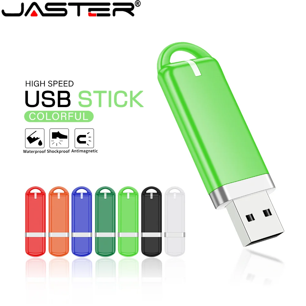 Jaster USB แฟลชไดรฟ์2.0ไดรฟ์ปากกาพลาสติกขนาดเล็ก4GB 8GB 16GB 32GB 64GB 128GB ของขวัญหน่วยความจำ