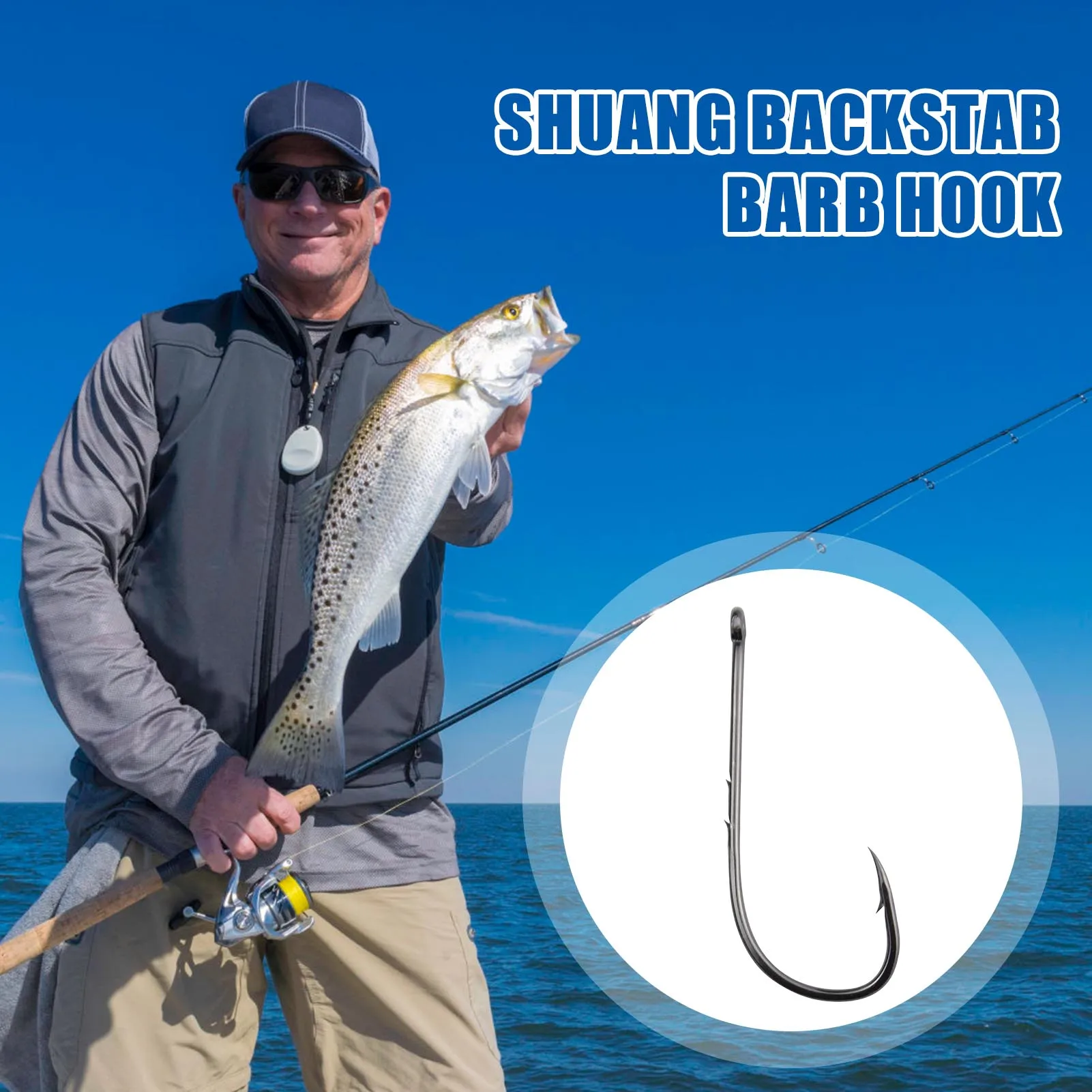 Carbon Steel Barbed Fishing Hooks Good Rigidity Fish Gear Equipment Supplies Suitable for Fishing Lovers Gift