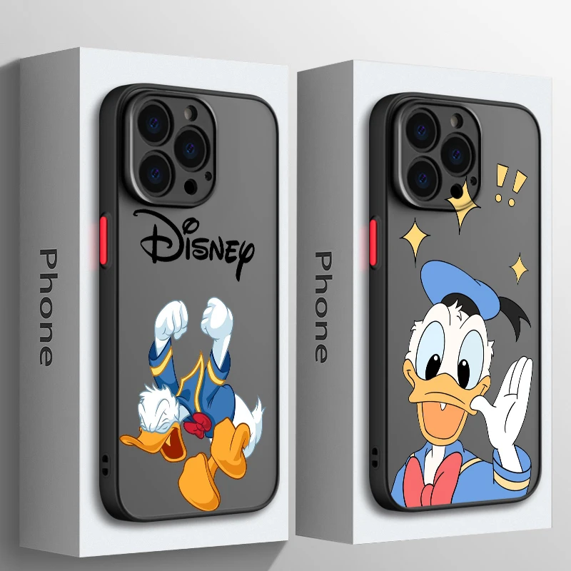 Disney Donald Duck Phone Case For Apple iPhone 15 14 13 12 11 XS Mini Pro Max 8 XR X Matte Frosted Translucent