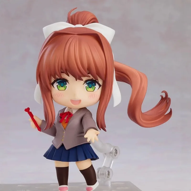 10cm doki doki literatura clube figura monika anime figuras bonito menina q versão boneca gk ornamento modelo brinquedos de aniversário presentes