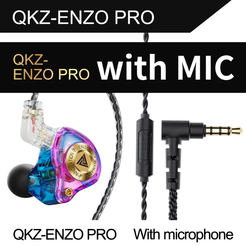 QKZ ENZO PRO AK6 CK5 FiLe Wired Earphones with Microphone HiFi Music Bass Sports Gaming Earphones Noise Cancelling Earphones