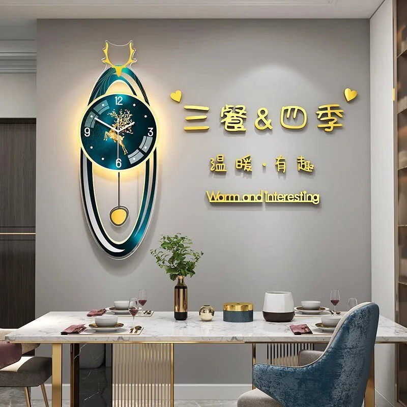 Night Light Premium Wall Clock Fashion Upgrade Nordic Aesthetic Digital Wall Clock Living Room Horloge Murale Home Decor Items