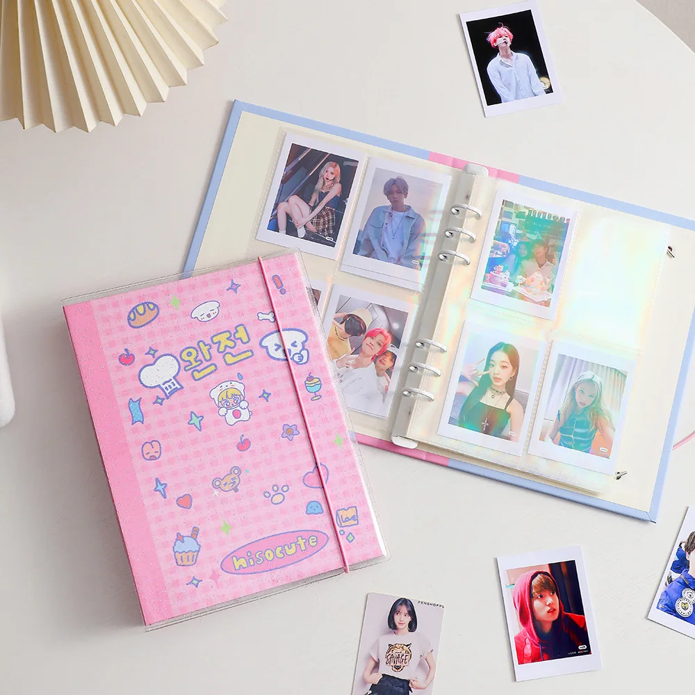 SKYSONIC Kawaii A5 Binder Collect Book Ring Hard Cover Bujo Journal Refills Bandage Polco Postcards Sticker Organizer