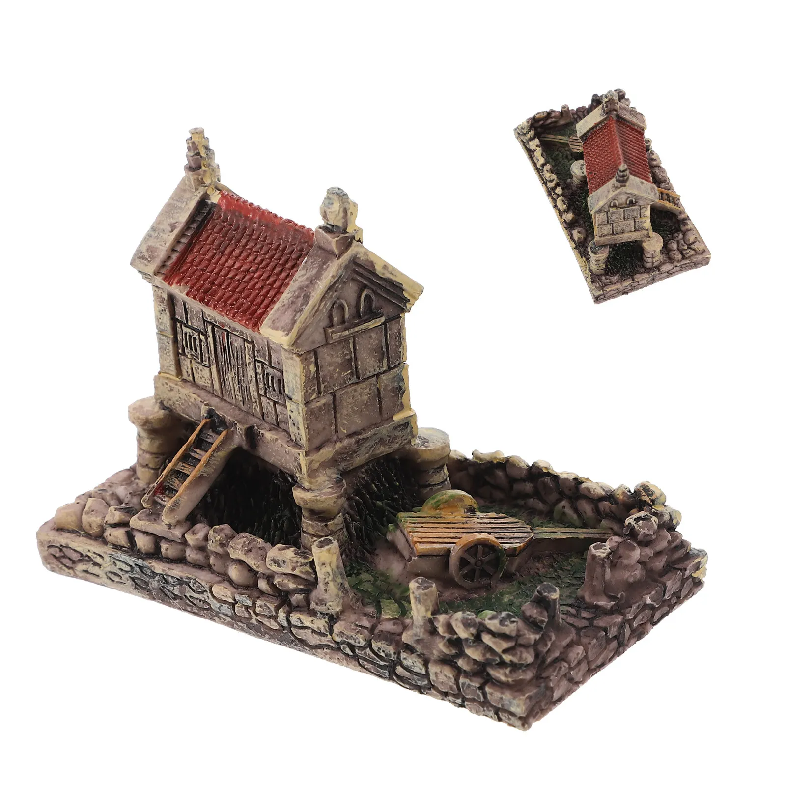 

Miniature Resin Stone House Cottage for Micro Landscape Garden Decor Desktop Ornament Fairy Garden Easter Cake Decoration