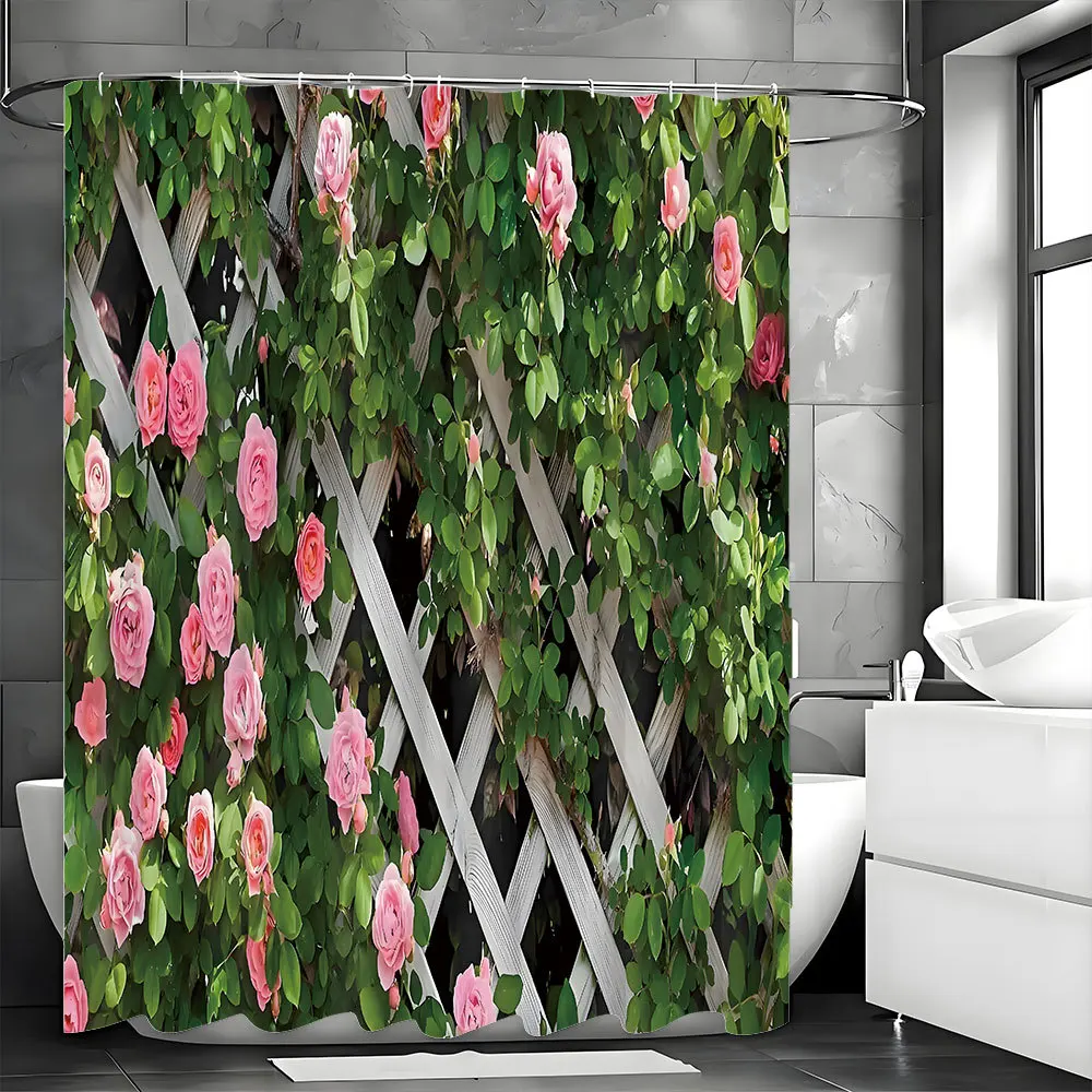 

Занавеска для душа серии Plant Landscape, моющаяся грязеотталкивающая насадка для душа, водонепроницаемая полиэстеровая занавеска для ванны для домашнего декора