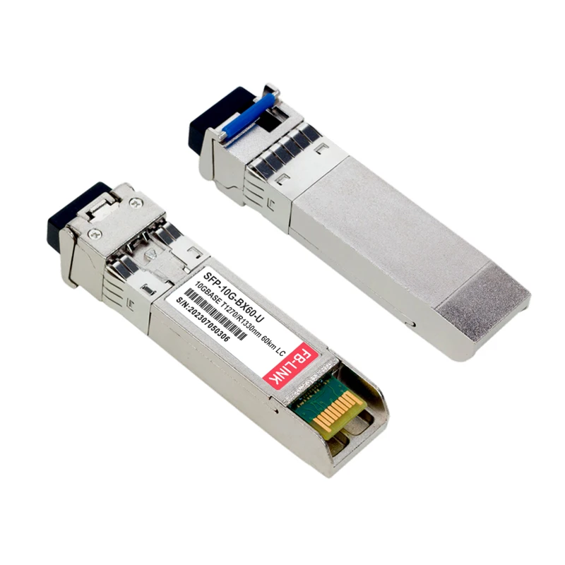 Módulo do transceptor da fibra ótica do OEM, 10G, TX1270, RX1330, 60km, SM BiDi, compatível com Mikotik Cisco