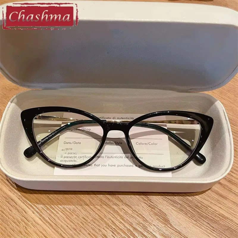 

Chashma Ready Prescription Glasses Cat Eye Acetate Quality Frame with 1.74 Index Thinnest Lenses High Cylinder Glasses
