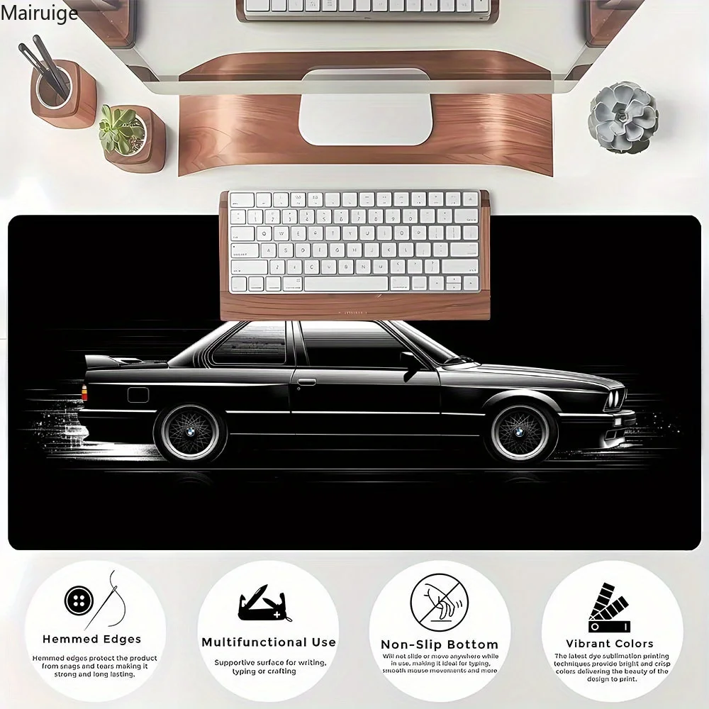 

Спортивный автомобильный коврик для мыши XXL, большой настольный коврик в стиле аниме, противоскользящий резиновый коврик для мыши против морщин, компьютерный и офисный геймерский шкаф, настольный коврик