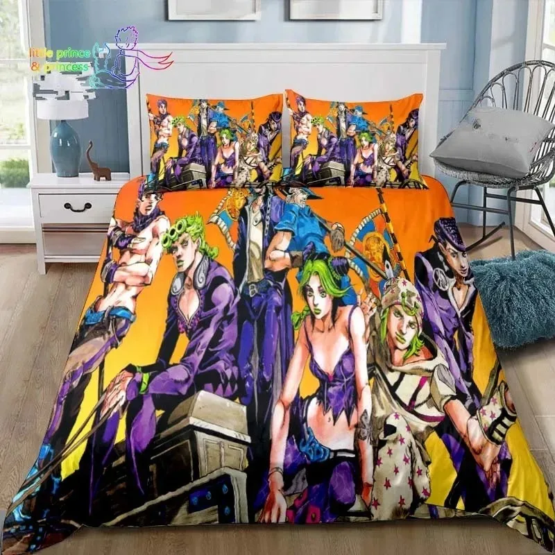 JoJolion Adventure Bedding Set Single Twin Full Queen King Size Bed Set Adult Boys Bedroom Anime Printed Bedding Gift