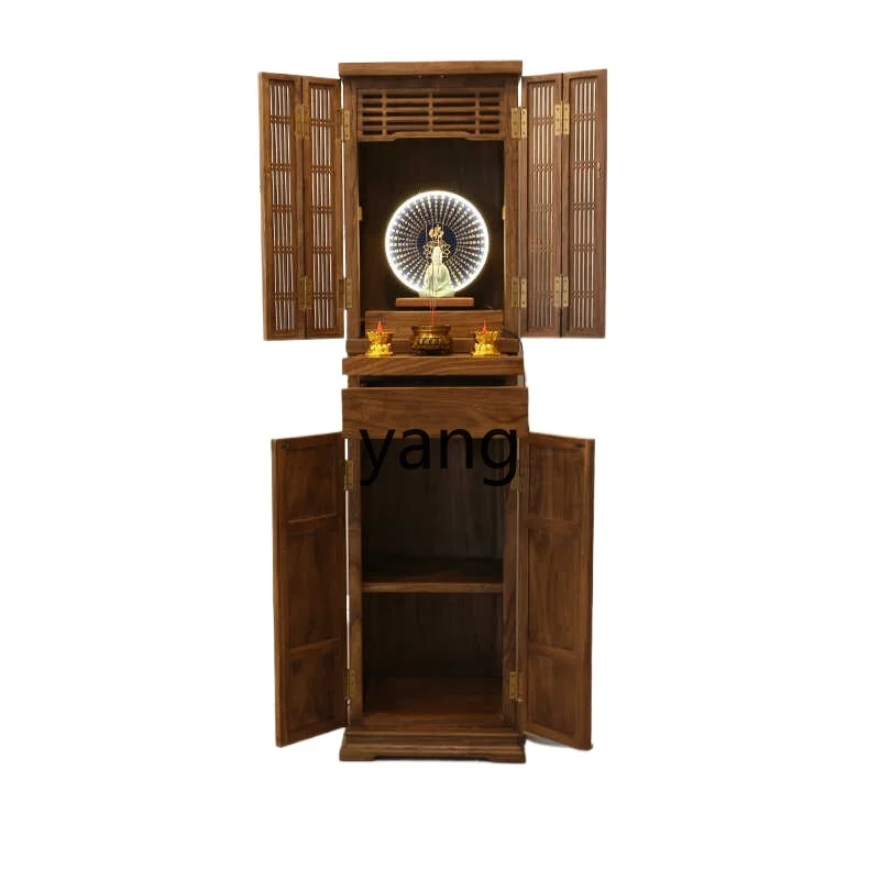 

XYY Buddhist niche New Chinese vertical cabinet Solid wood Buddhist cabinet Modern light luxury Shentai God of Wealth cabinet