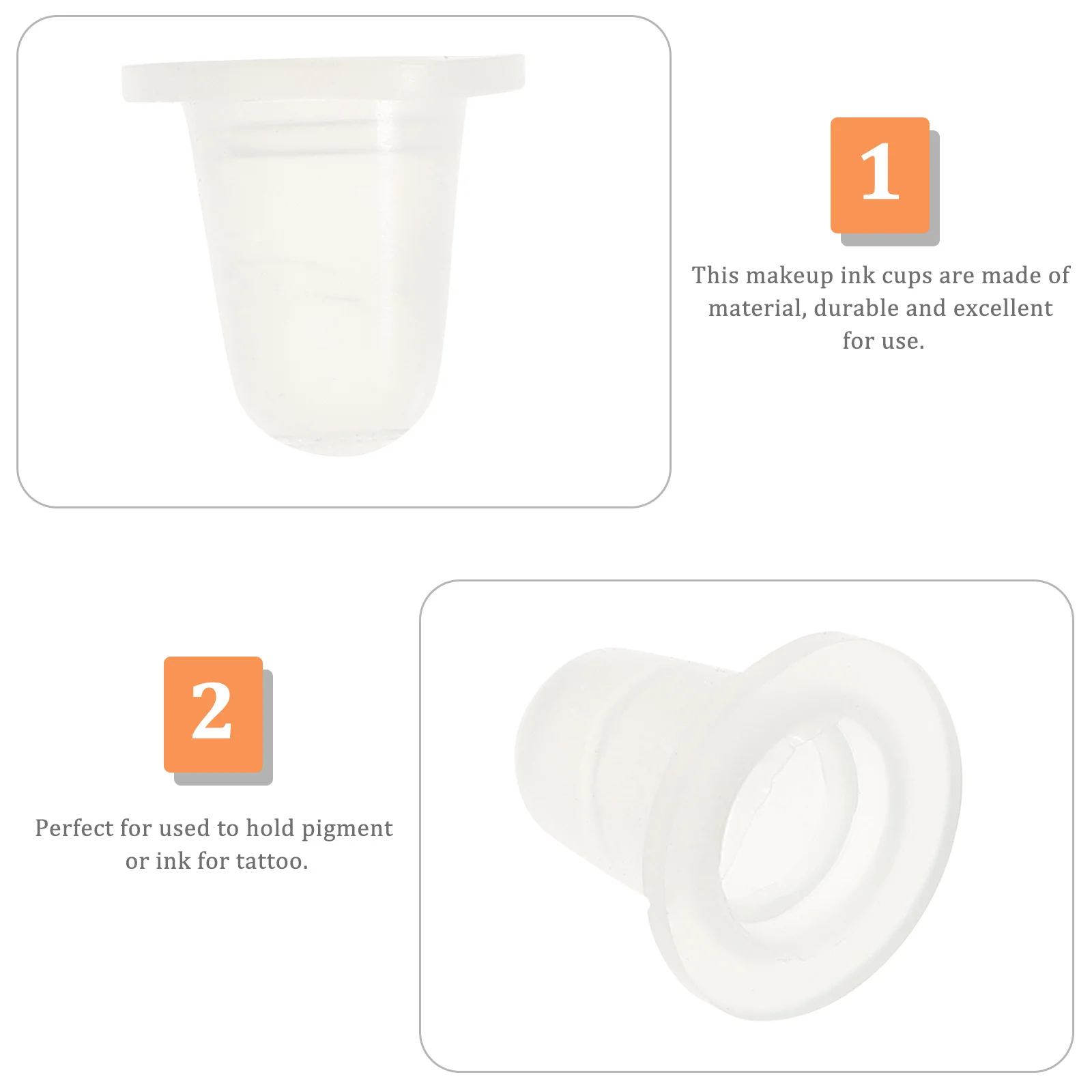 

200Pcs Ink Cups Transparent Silicone Pigment Containers Reusable Disposable Tattoo Supplies for Semi Artists