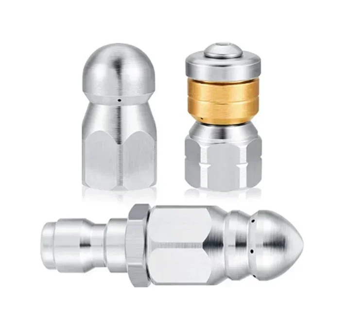 

Hot SalesCustomized Stainless Steel High Pressure Sewer And Drain Cleaning Nozzle, Sewer Jetter Rotating Nozzle