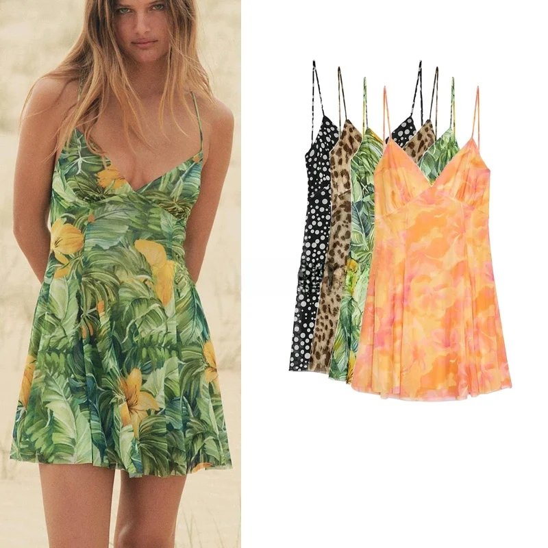 Or d'été imprimé v-ne ter Dr noeud épissage intérieur doux Sle taille haute No-sve femmes Dr