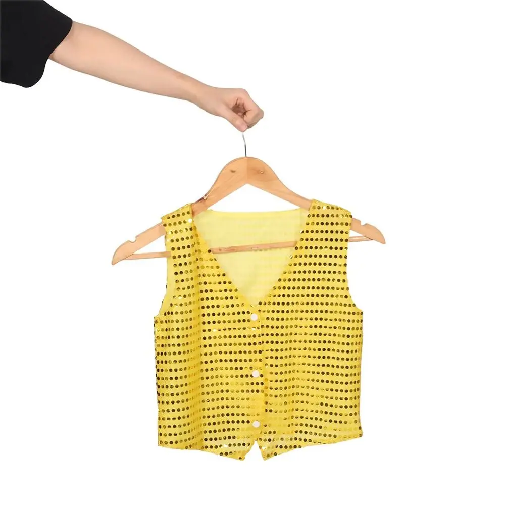 Sequined Design Sequined Vests New Style Boys Girls Hip-hop Waistcoats Street Dance Dressy Look Children Dancewear