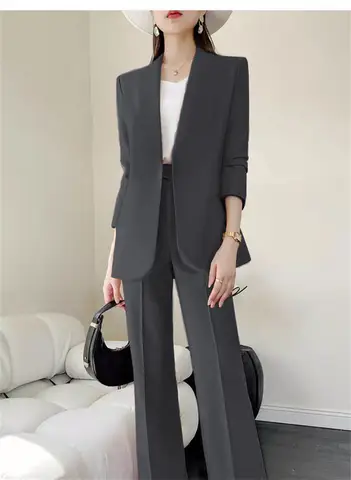 Fashion 2 Piece Sets Women Outfits Spring Autumn New in Korean Pants Sets Commuter Elegant Suit Coat 2 Piece Sets Women