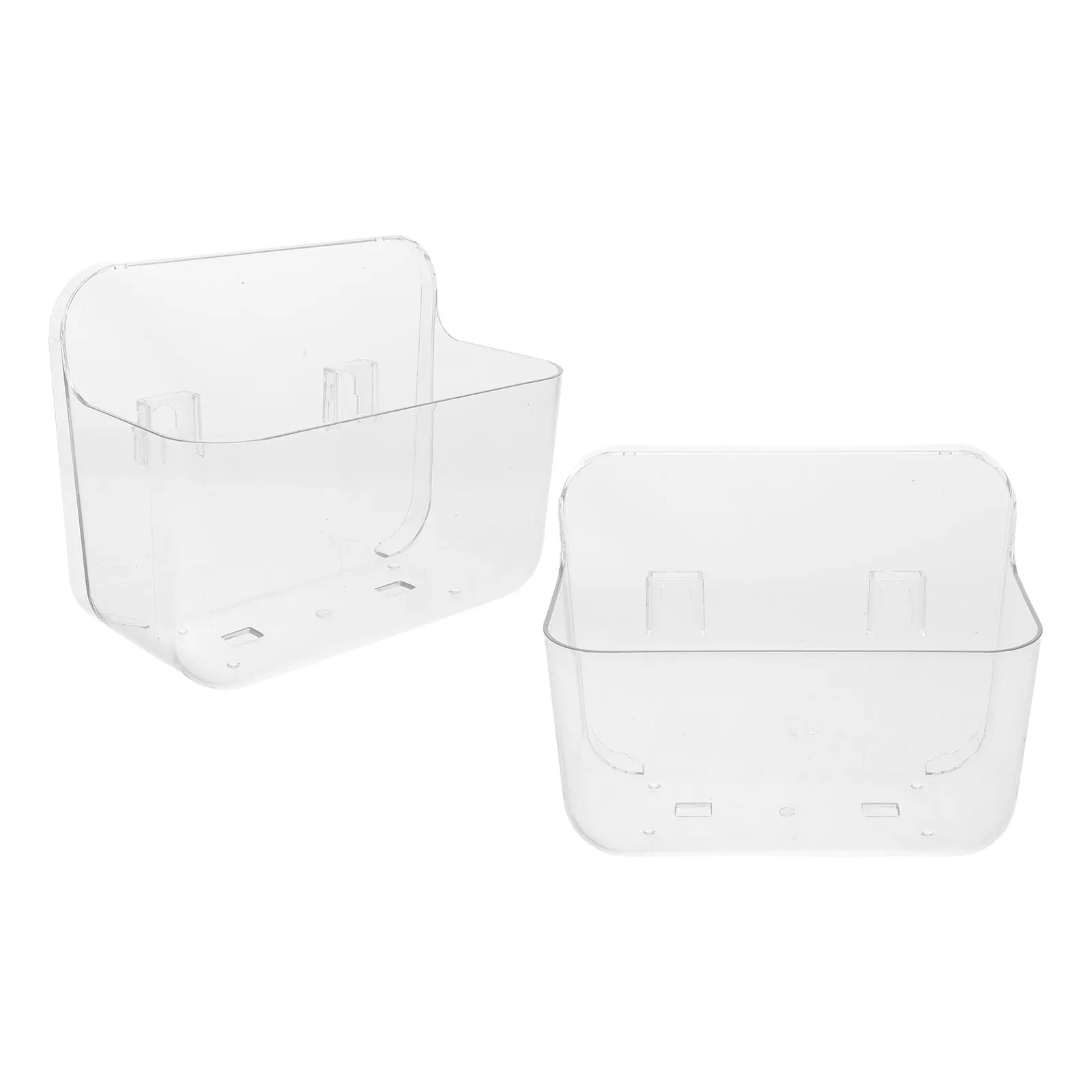 2Pcs Acrylic Bathroom Wall Mount Shelf Clear No Drill Shower Storage Rack Floating Organizer for Toiletries Acrylic Shelf