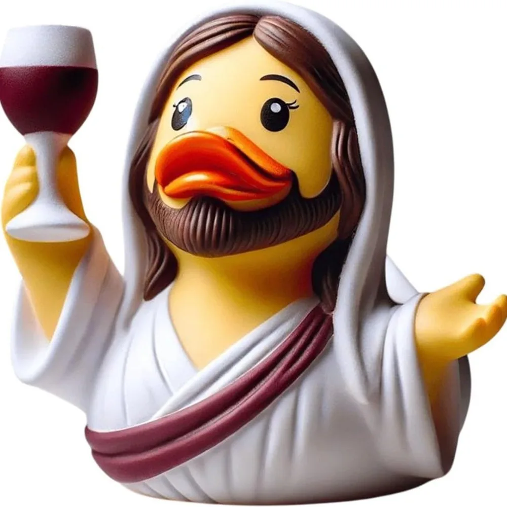 Figuras de pato de María, Jesús, animales realistas, pato de resina, adorno de resina, cubierta de buey, adorno de estatua de Animal de dibujos animados