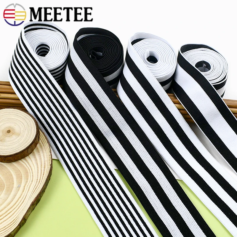

5/10/20M 25-50mm Jacquard Rubber Bands Belt Sling Stripe Elastic Band Underwear Bar Strap Decor Stretch Tapes Sewing Accessories