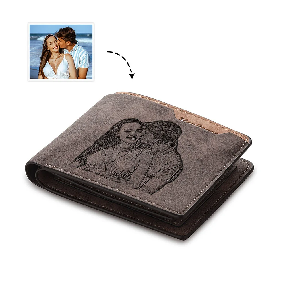 

Personalized Custom Photo Wallet Leather Bifold Wallet for Men Customized Personalized Fathers Day Gifts Drop Shipping