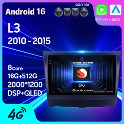 Android 16 Car Radio For BYD L3 2010 2011 2012 2013 2014 2015 Carplay Auto GPS WIFI+4G Player Navigation 2 Din Stereo DSP Video