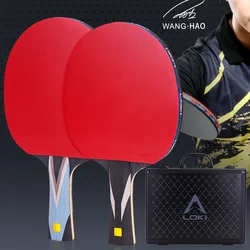 LOKI W91 W01 raqueta de tenis de mesa profesional, raqueta de Ping Pong de carbono Wang Hao, versión conmemorativa dorada/platino