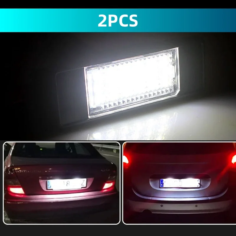 2Pcs Canbus Car LED Number License Plate Light For Citroën C5 C6 C8 C2 C3  For Peugeot 308 3008 406 508 607 106 1007 207CC 307