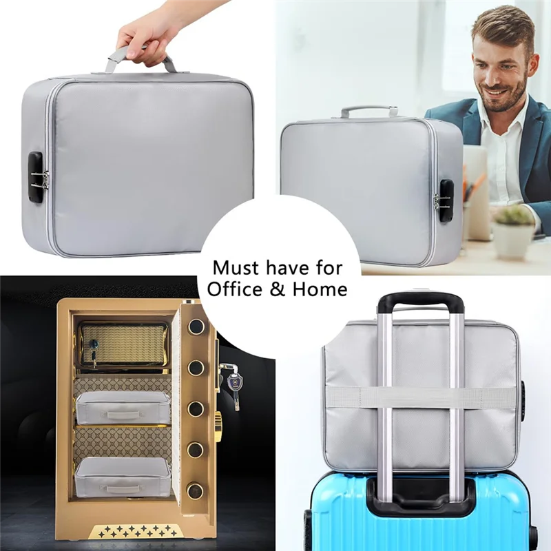 

T99C-Огнестойкая сумка для документов с замком, сумка-органайзер для хранения файлов, водонепроницаемая безопасная сумка для домашнего офиса, путешествий