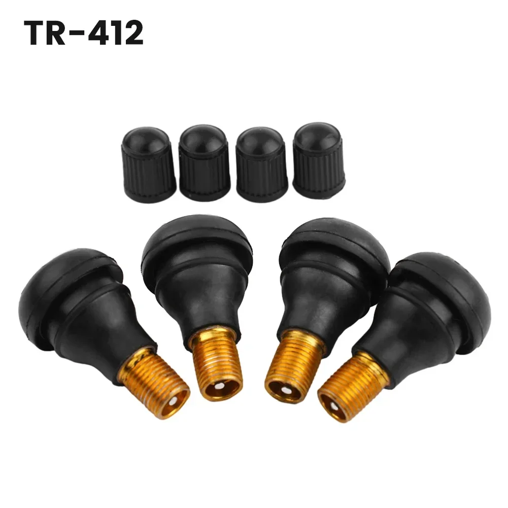 4Pcs TR412 TR413 TR414 Snap-in Rubber Car Vacuum Tire Tubeless Tyre Valve Stems For Auto Motorcycle ATV Wheel Accessories