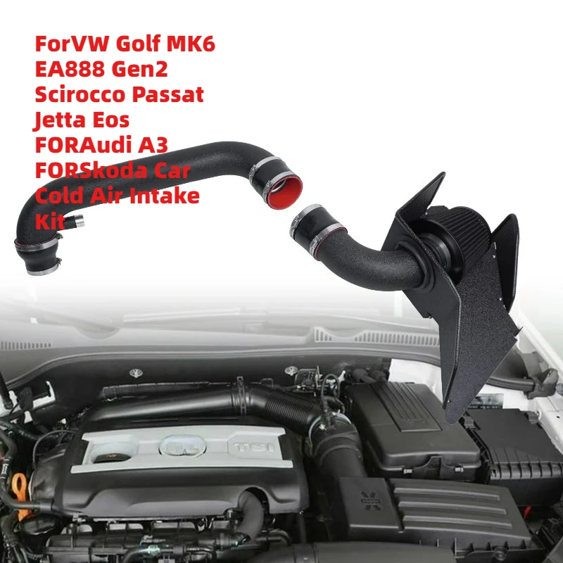 

ForVW Golf MK6 EA888 Gen2 Scirocco Passat Jetta Eos FORAudi A3 FORSkoda Car Cold Air Intake Kit