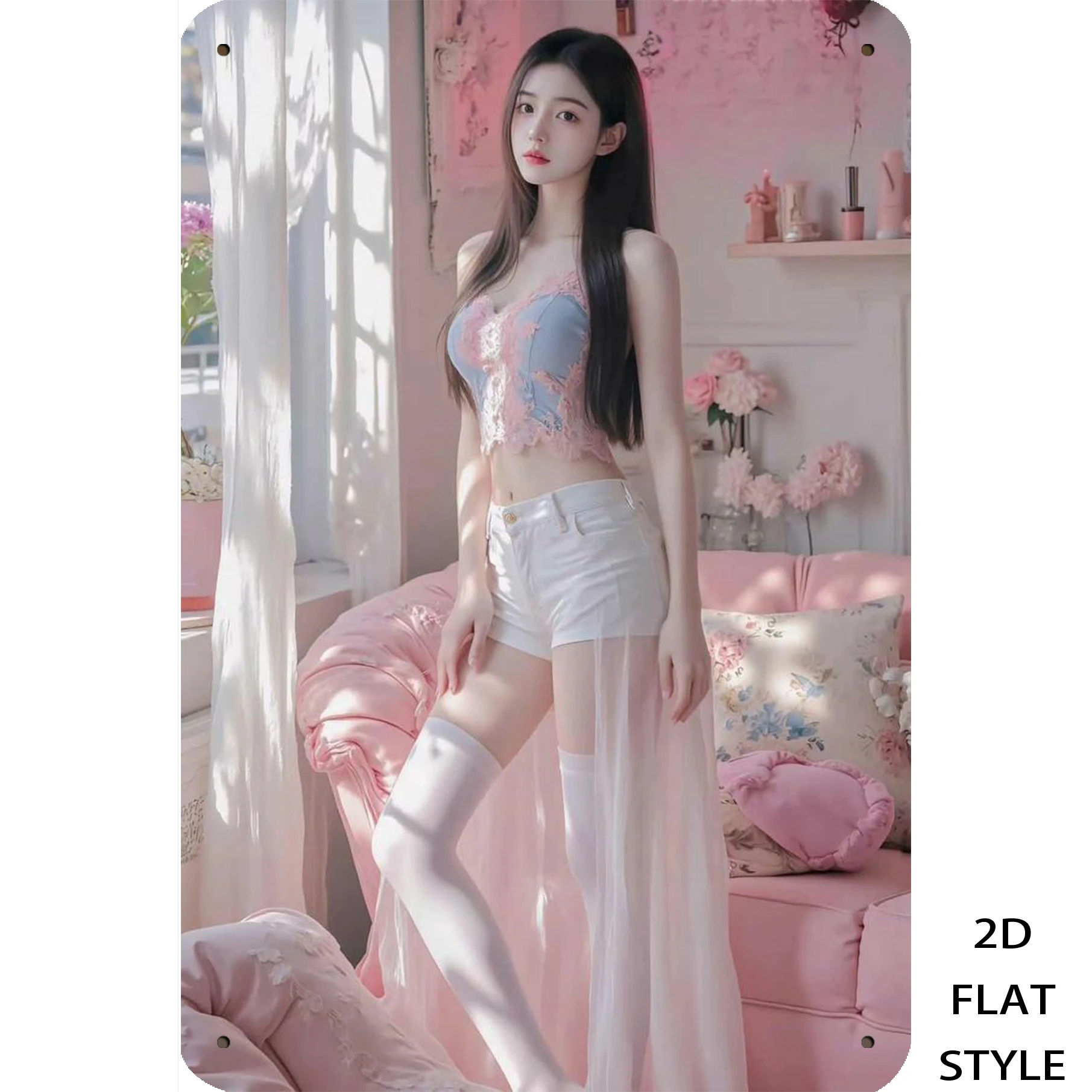 خمر جدار معدني الفن الرجعية امرأة ديكور 2D نموذج للرجل الكهف المنزل الحديث #3