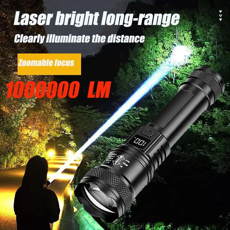 

Tactical LED Flashlight 2000LM USB Rechargeable Waterproof Grade Zoom Torch Bright Portable Emergency Light for Camping Outdoor