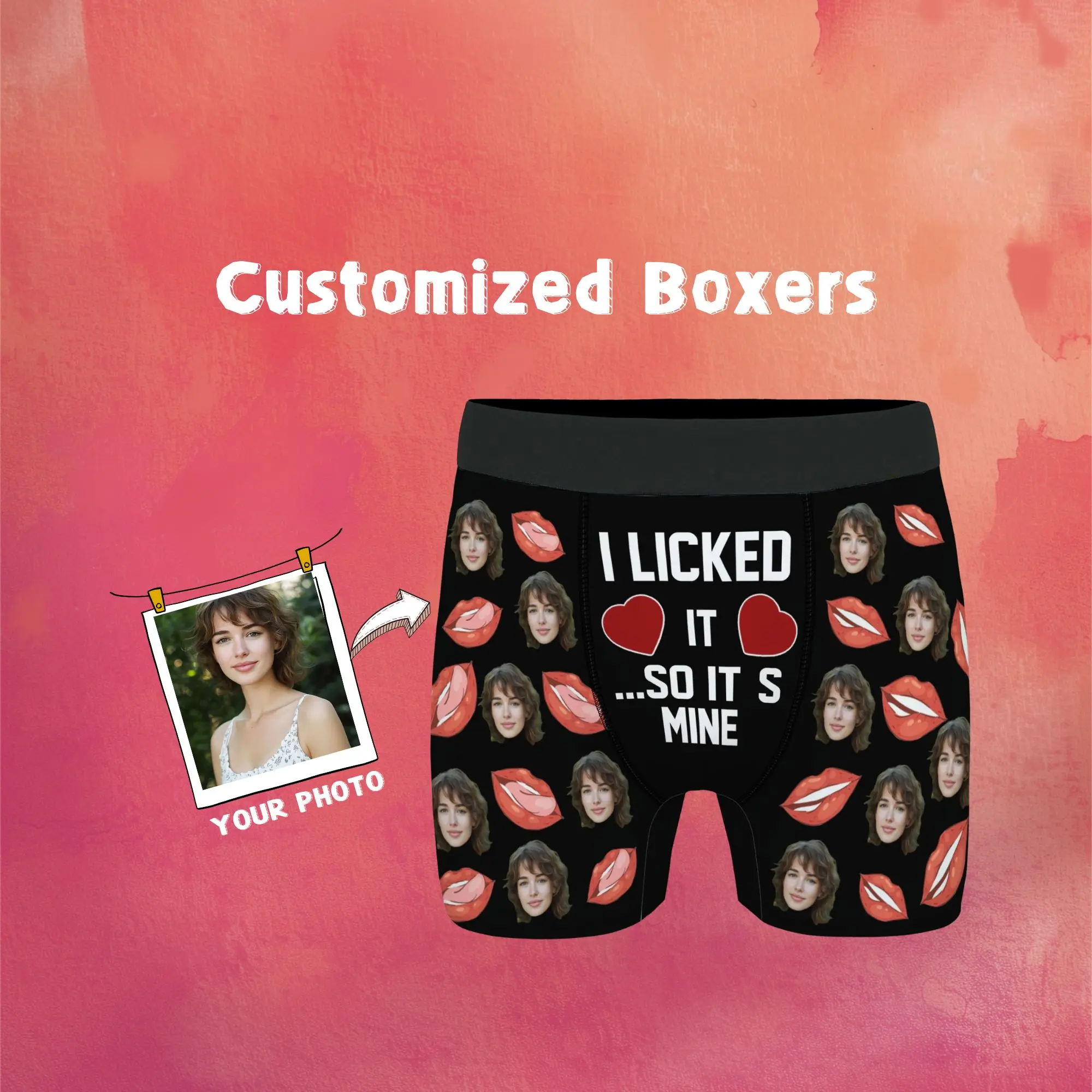 

Latest Custom Face Men's Boxer Briefs Personalized Four Corner Underwear for Boyfriend Ideal Holiday Gift with Image Printing